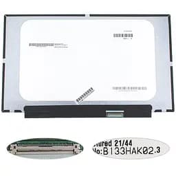 Матриця 13.3" B133HAK02.3 touch 1920х1080, 40pineDP LED, SLIM без планок і вушок, матова, роз'єм справа внизу для ноутбука