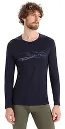 Термокофта Icebreaker 200 Oasis LS Crewe Ski Stripes Men L Midnight (1052-IB0 A56 HU401 L) - мініатюра 2