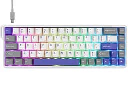 Клавіатура ігрова механічна AULA WIN-68 HE Max White-Blue Magnetic switch ENG/UKR