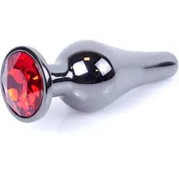 Анальная пробка Boss Of Toys Boss Series - Jewellery Dark Silver Butt Plug Red, BS6400055, Серебряный / Красный