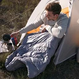 Спальник з натуральним пухом Naturehike CW400 NH18C400-D, p-р L, жовто-сірий - мініатюра 5