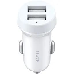 Автомобільний зарядний пристрій Havit HV-CC2008 2USB white (HV-CC2008) - мініатюра 2