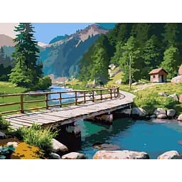Картина по номерам Strateg Мост над рекой 30х40 см (SS-1276)