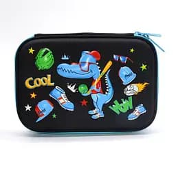 Пенал Динозавр бейсболіст, 3 відділення, 3D-малюнок (В асортименті)