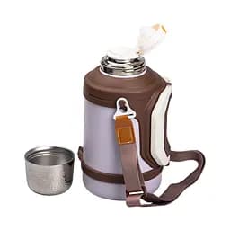 Термос для туризму Vacuum Cup 1,5 л з фліп кришкою та складаними ручками, коричневий Yiwu HP-14-21V - мініатюра 4