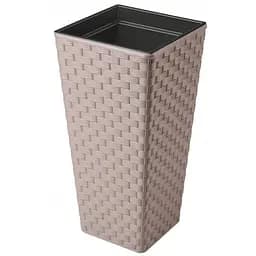 Цветочный горшок Form-Plastic Rattana слим квадро-40 77.7 л бежевый (3910-051)