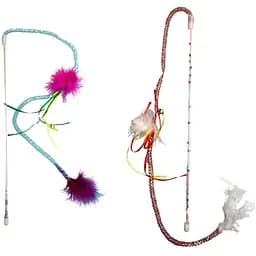 Игрушка для кошек Tatrapet Caty funny дразнилка с перышком и лентами 40 см 