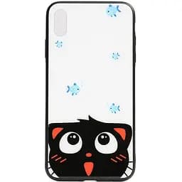Чохол-накладка Toto Cartoon Print Glass Case Apple iPhone X/XS Cat and fish