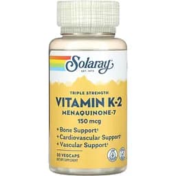 Вітаміни Solaray Triple Strength Vit K-2 MK-7 150 мкг 30 капсул