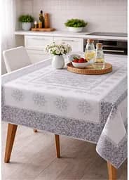 Скатерть Cotton 140х180 см бело-серая TC303376236