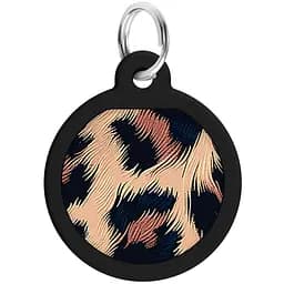 Адресник для собак і котів Waudog Smart ID з QR паспортом Леопард металевий 25 мм (225-4066)