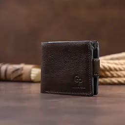 Чоловіче шкіряне портмоне Grande Pelle 11х9х2 см acs0026386 - мініатюра 7