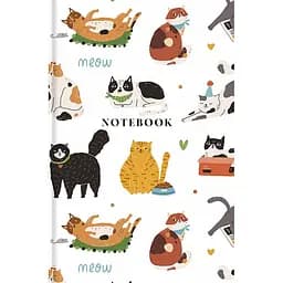 Блокнот для записів MonAmi, A6, в клітинку, 80 арк., котики (A6-IC-080-7016K)