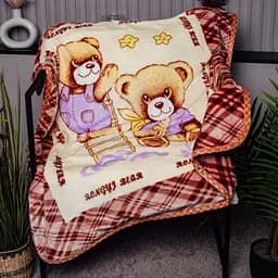Детское покрывало «Рукавичка» из микрофибры 100×110 см мягкий плед с животными Красно-коричневый