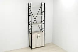 Етажерка 4/60 Ferrum-decor Серії Конект із тумбою 179x60x28 Чорний ДСП Сонома (FRD-104487) - мініатюра 2