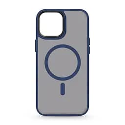 Чехол для Apple iPhone 14, Uniq MagCase, синий, противоударный, панель-накладка с магсейф, ударопрочный TPU+PC, с магнитом MagSafe, поддержка полноценной беспроводной зарядки, ArmorStandart (ARM75302)