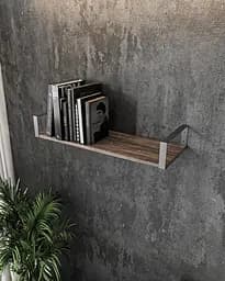 Полиця для книг і декору Moreli RX-28 Bl в стилі лофт 800x126x220 мм Чорний/Венге аруша (mo-rx28-black-arusha)