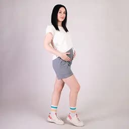 Шорти для вагітних з високим поясом на животик Tiana Style розмір 58/60 Сірий - мініатюра 2