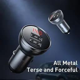Зарядний комплект для авто BASEUS Digital Display Dual 4.8 A 24 W 2 порти юсб TZCCBX-0G - мініатюра 7