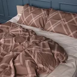 Простирадло MirSon Сатин Brown Geometry 200x220 см бежеве (2200011123301)