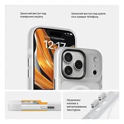 Чехол для Apple iPhone 17 Pro Max, Uniq MagCase, белый, противоударный, панель-накладка с MagSafe, ударопрочный TPU+PC, с магнитом MagSafe, поддержка полноценной беспроводной зарядки, ArmorStandart (ARM86274) - мініатюра 3