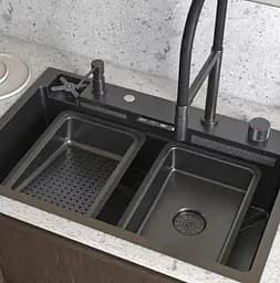 Кухонна мийка Gappo GS7547-19 + змішувач + сифон + коландер + дозатор + омивач склянок - мініатюра 2