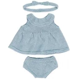 Сукня для ляльок з пов'язкою для волосся Miniland 38 см блакитна (31687)