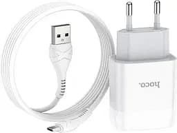 Блок живлення мережевий і кабель MicroUSB Hoco Glorious C72A комплект набір білий - мініатюра 2