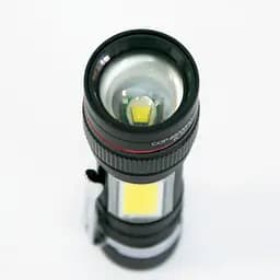Ліхтарик X-Balog BL-520-T6 ручний акумуляторний чорний, світлодіодний T6+COB, з USB зарядкою і Zoom-фокусом - мініатюра 6
