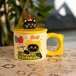 Чашка порцелянова Kitten's Birthday 400 мл жовтий FM-24B - мініатюра 2