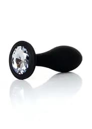 Анальна пробка - Jewellery Silicone Black Plug L Clear