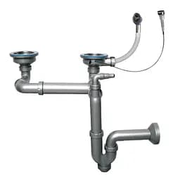 Сифон для керамічної мийки Bakimay PL 1197 подвійний 3 1/2" клапан-автомат 30412