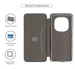 Чехол-книжка для Xiaomi Redmi Note 15 Pro 4G, G-Case, серый, кожаный чехол-книжка из экокожи (PU) и TPU, с магнитом, с подставкой и вместительным кардхолдером, противоударный, защита всего корпуса, ArmorStandart (ARM89971) - мініатюра 3
