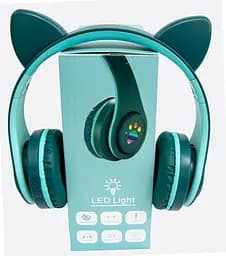 Гарнітура бездротова з підсвічуванням CAT EAR YW-018 Bluetooth навушники з вушками (Зелений) блютуз (ST) - мініатюра 3