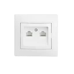Розетка BW-2008 2-на комп'ютерна біла