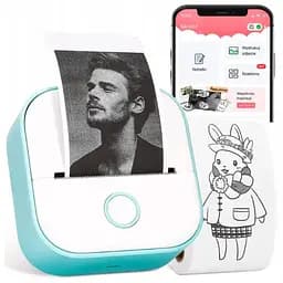 Мини принтер детский Phomemo T02 White, карманный термопринтер