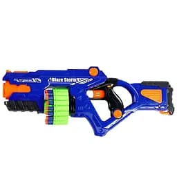 Автомат ZC 7123, 40 мягких патронов, автоматическая стрельба, синий цвет, на батарейках