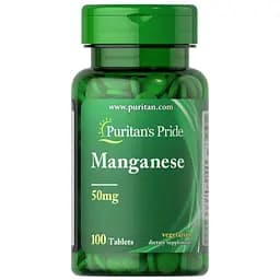 Марганець Puritans Pride Manganese 50 mg 100 пігулок