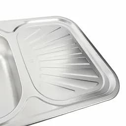 Кухонна мийка з нержавіючої сталі Platinum декор 7549 (0,8/180 мм), R, Decor - мініатюра 3