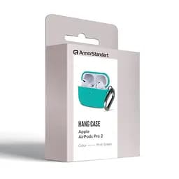 Силіконовий чохол для навушників Apple AirPods Pro 2 2022, Hang Case, бірюзовий, ультратонкий захисний кейс товщиною 2 мм, захист від подряпин, пилу та ударів, компактний, з карабіном для кріплення, ArmorStandart (ARM68589) - мініатюра 8