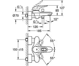 Змішувач для ванни Grohe Eurostyle 33591003 Хром - мініатюра 2
