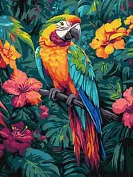 Набір для розпису по номерах Тропічний птах, Ideyka, 30x40 см, КНО6675