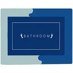 Суперпоглинаючий килимок у ванну Stenson прямокутний 150х120 см сіро-темно синій (35813)