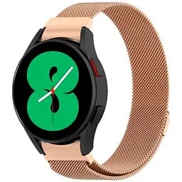 Ремінець для Samsung Galaxy Watch 4 44mm - Rose Gold Watchbands Milanese Loop ширина кріплення 20мм металевий (WB00S4MMILANESE4ROSEGOLD444)