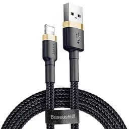 Дата кабель Baseus Cafule USB to Lightning 2.4A (1m) (CALKLF-B) Золотой/Черный