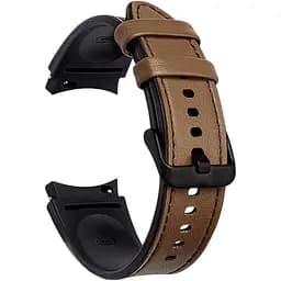 Ремінець для Samsung Galaxy Watch 4 Classic 42mm - коричнево-чорний ширина кріплення 20мм силікон-шкіра Watchbands Slick (W17-5WB77977787)