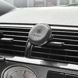 Автотримач магнітний Baseus Magnetic Air Vent OS with cable clip (C40141201113-00) Black - мініатюра 5