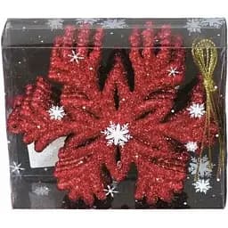 Набір новорічних прикрас Jumi Сніжинка червоний 6 шт. (5900410306660)