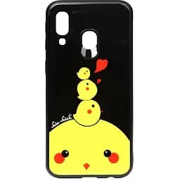 Чохол-накладка Toto Cartoon Print Glass Case Samsung Galaxy A40 Chicken Chick