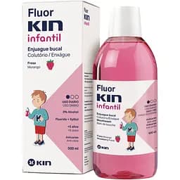 Ополіскувач для ротової порожнини KIN Fluor Infantil дитячий полуниця 500 мл